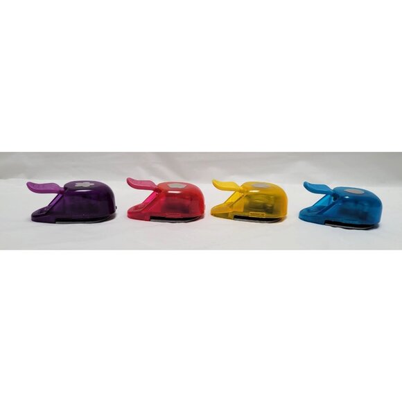 Lot of 4 EK Success Whale Lever Paper Punches-Flower Hexagon Hand Balloon Shapes - Picture 2 of 6